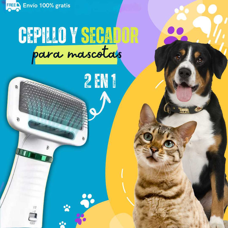 Cepillo Secador MULTIFUNCIONAL para Mascotas + Bono de regalo 🎁